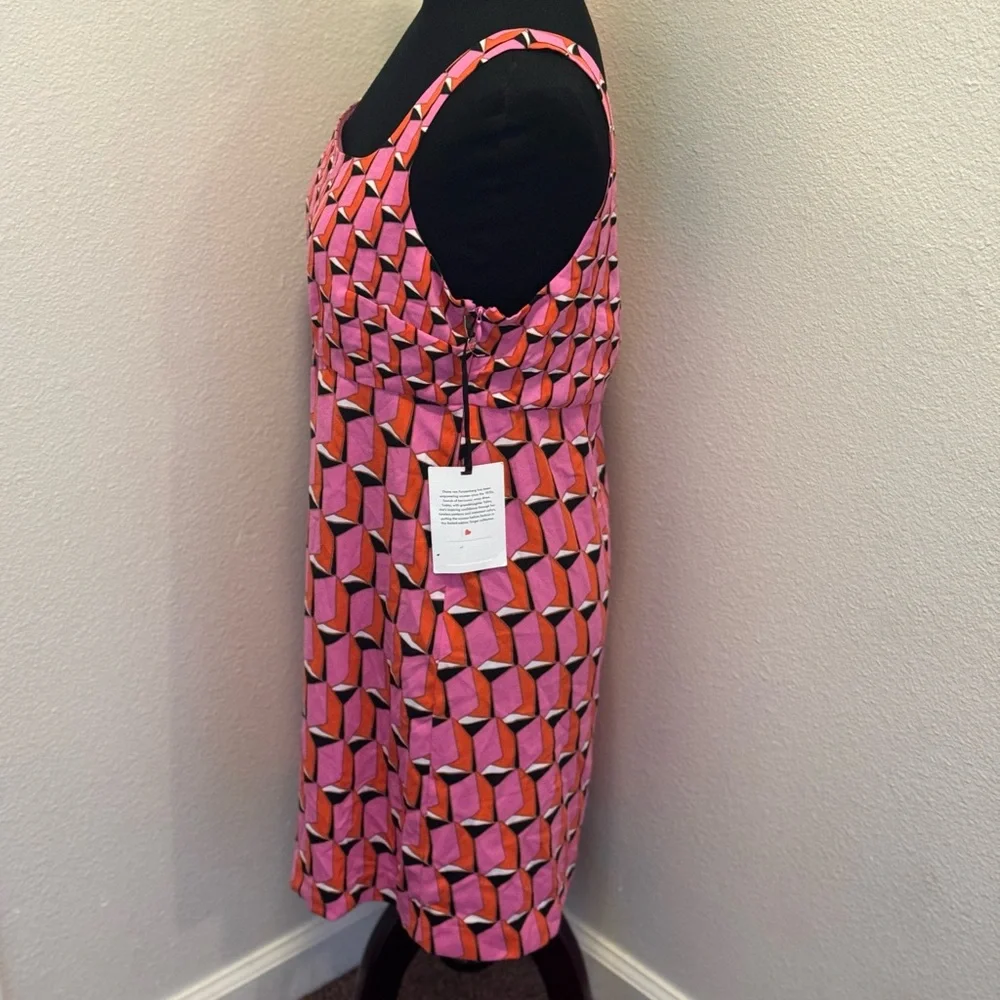2 FOR $25 Diane Von Furstenberg Target Dress Pink Red Modern Geo Mini Dress 12 - Picture 3 of 10